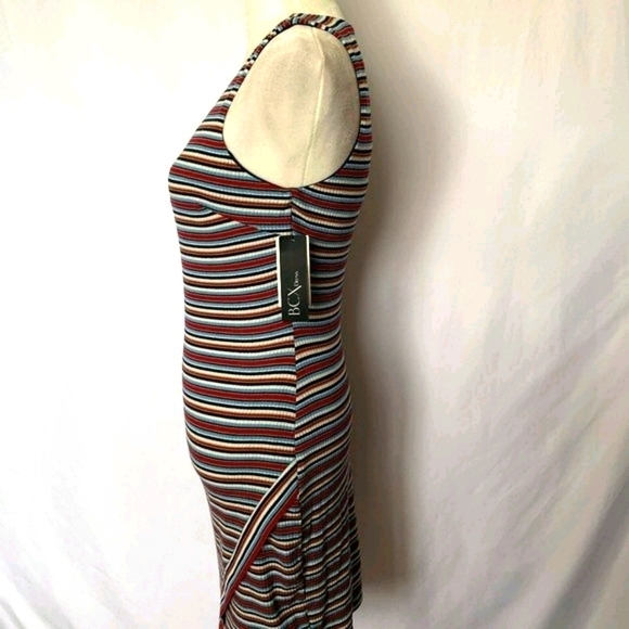 BCX Red White Blue Asymmetrical Hem Stripe Dress - Picture 7 of 16